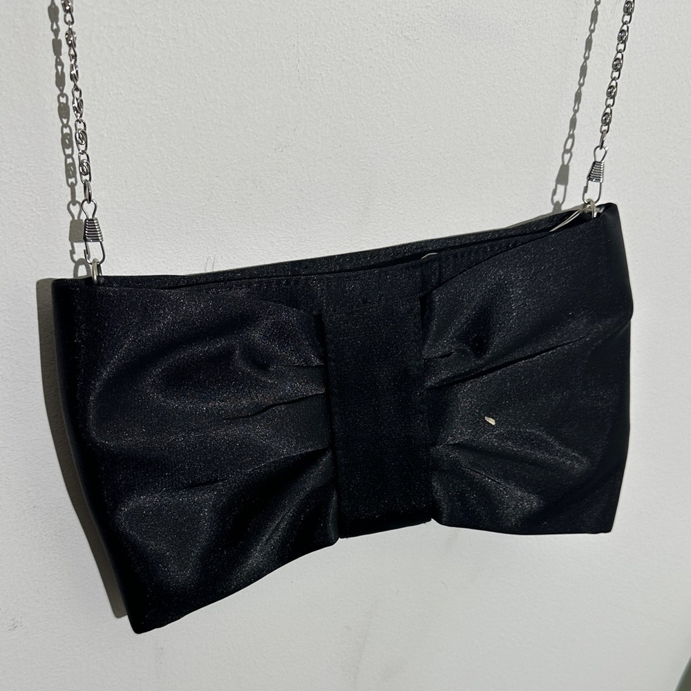 Charming Charlie Black Bow Clutch